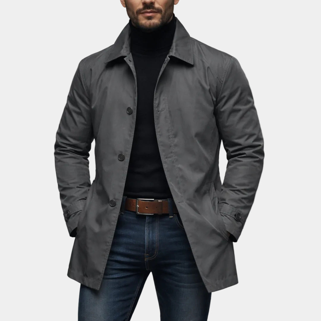 💕Free Shipping✈️Men's Waterproof Mid-Length Trench Coat