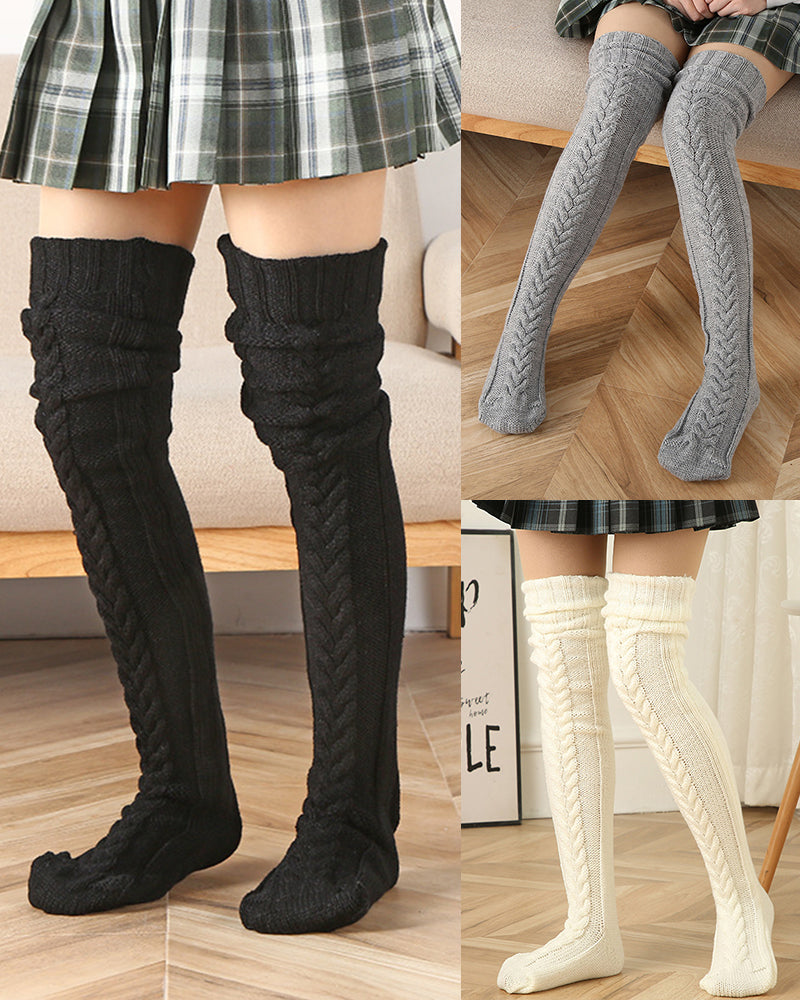 Warm Cable Knit Over-Knee Socks - view 13