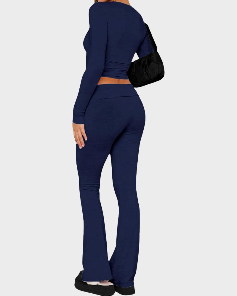 Long Sleeve Cotton Jersey Lounge Set - view 8