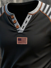 Men's Retro Patriot Patchwork T-shirt