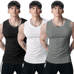 Men's  Wide Strap Ribbed Tank Top