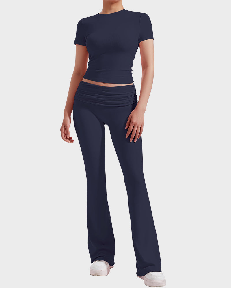 Women's 2-Piece Lounge Set: Tops & Flare Pants - view 14