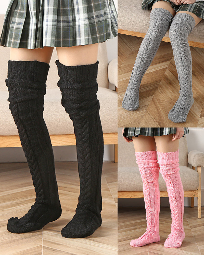 Warm Cable Knit Over-Knee Socks - view 14