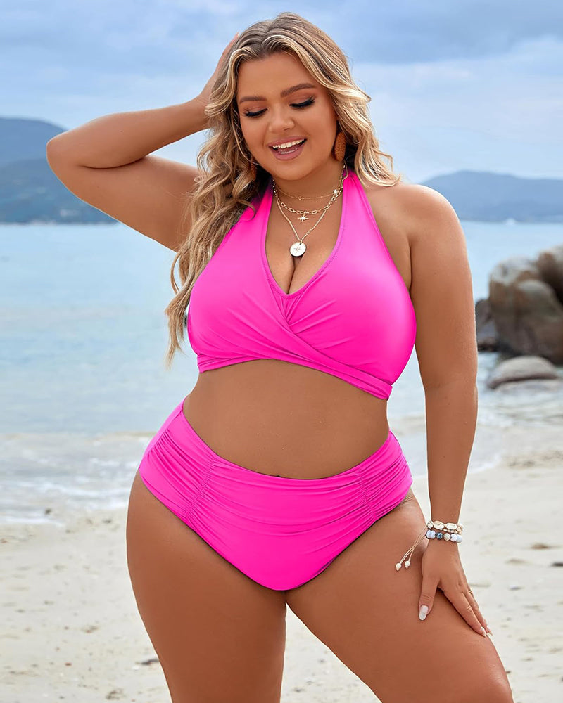 Tummy Control Bathing Suits Modest High Waisted Bikini Sets - view 18