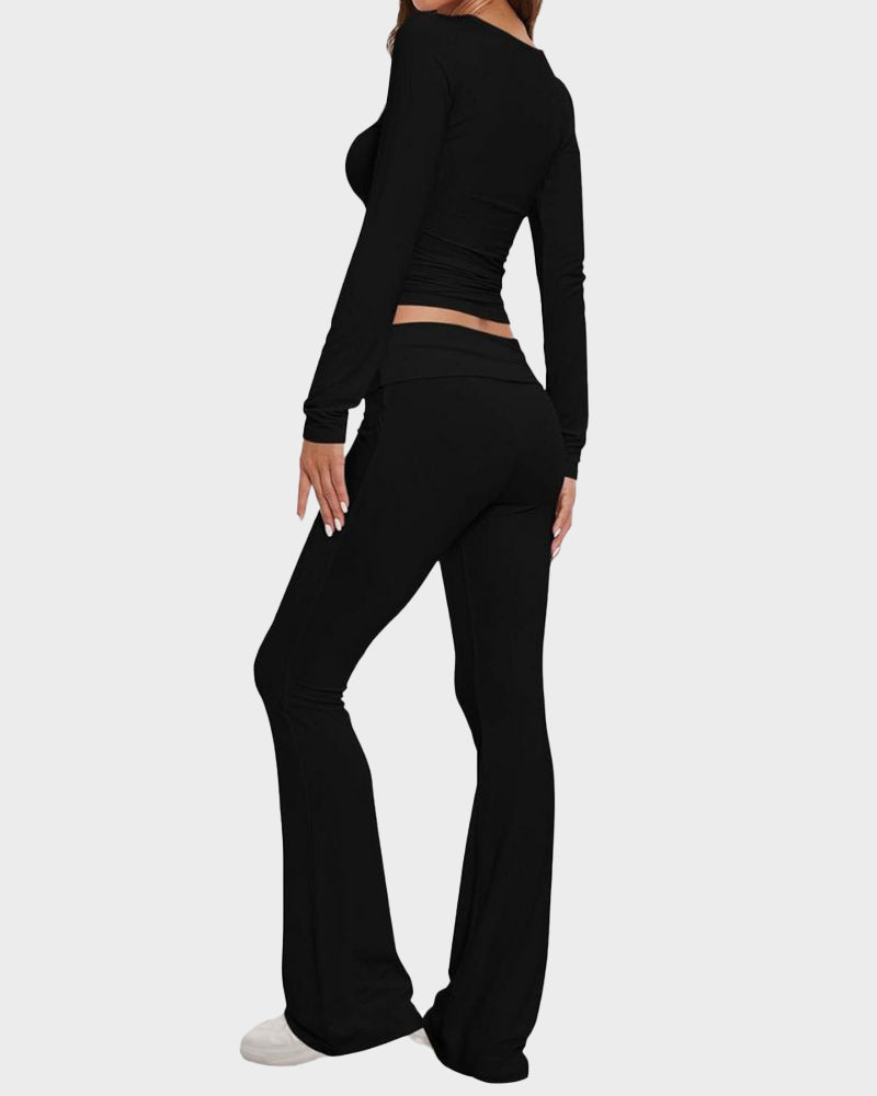Long Sleeve Cotton Jersey Lounge Set - view 5