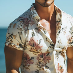 [24-hour shipping out]Men's Retro Casual Beach Hawaiian Floral Lapel Short Sleeve Shirt MTA2212D6TO