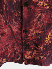 Men's Red Retro Holiday Breathable Hawaiian Short Sleeve Shirt