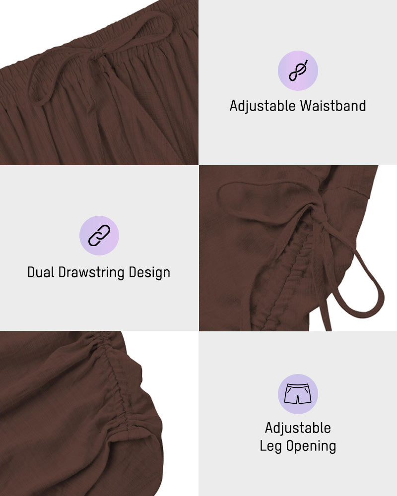 Adjustable Side-Drawstring Wide-Leg Pants - view 5
