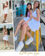 Adjustable Strap Active Mini Dress with Built-In Shorts & Pockets - view 7