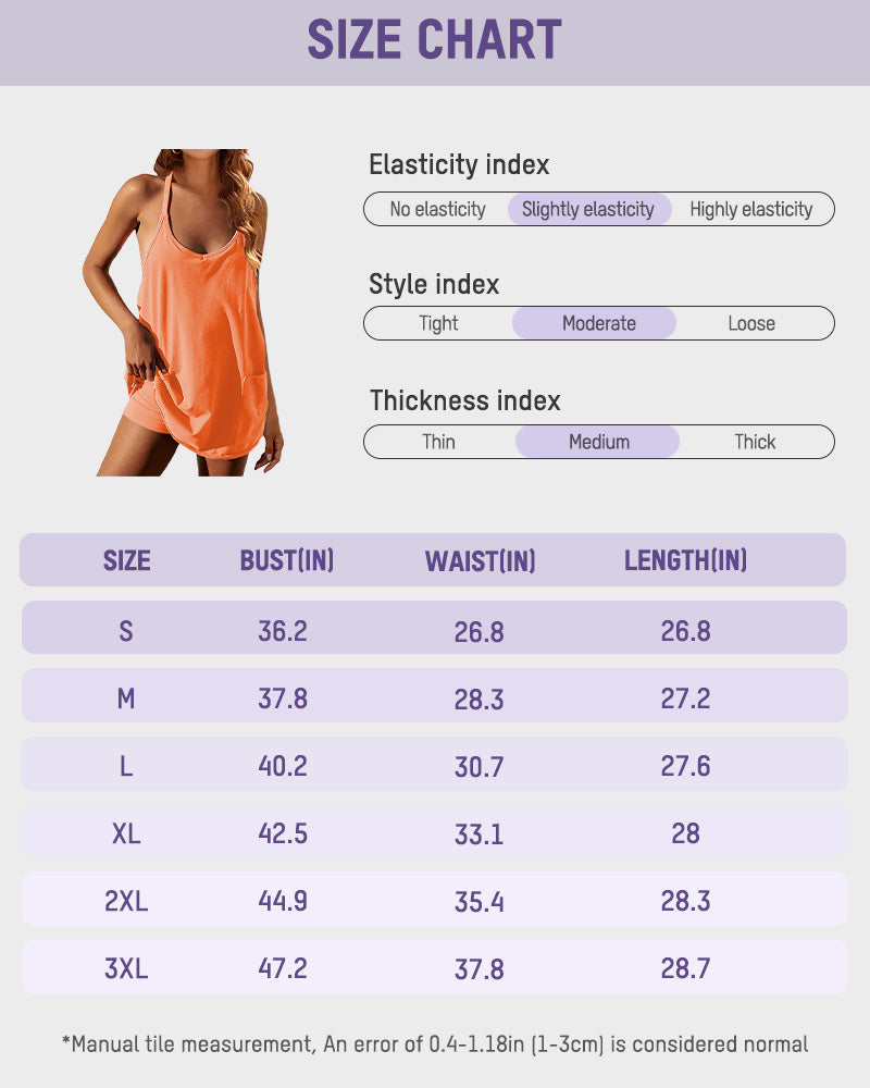 Adjustable Strap Active Mini Dress with Built-In Shorts & Pockets - view 27