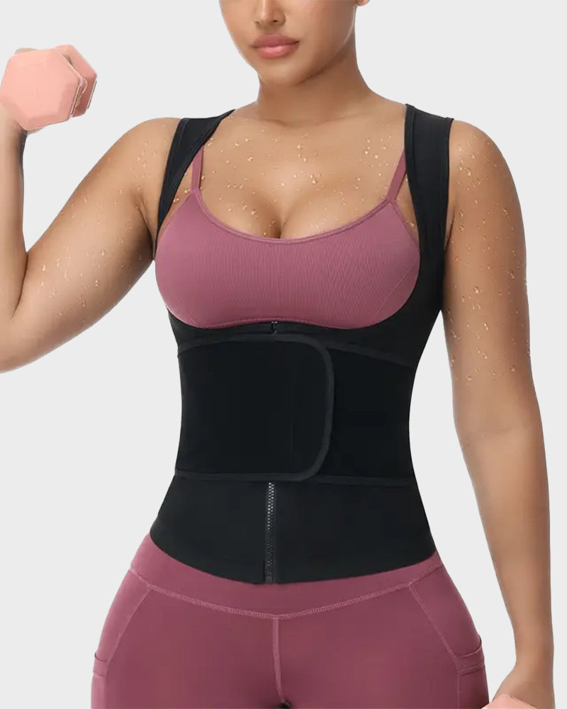 Adjustable Sauna Sweat Waist Trainer Tank Top - view 3