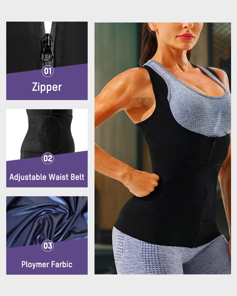 Adjustable Sauna Sweat Waist Trainer Tank Top - view 5