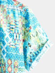 Men's Short Sleeve Cotton Triba Vintage Shirt