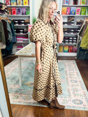 A Spot of Style Midi Dress - Taupe