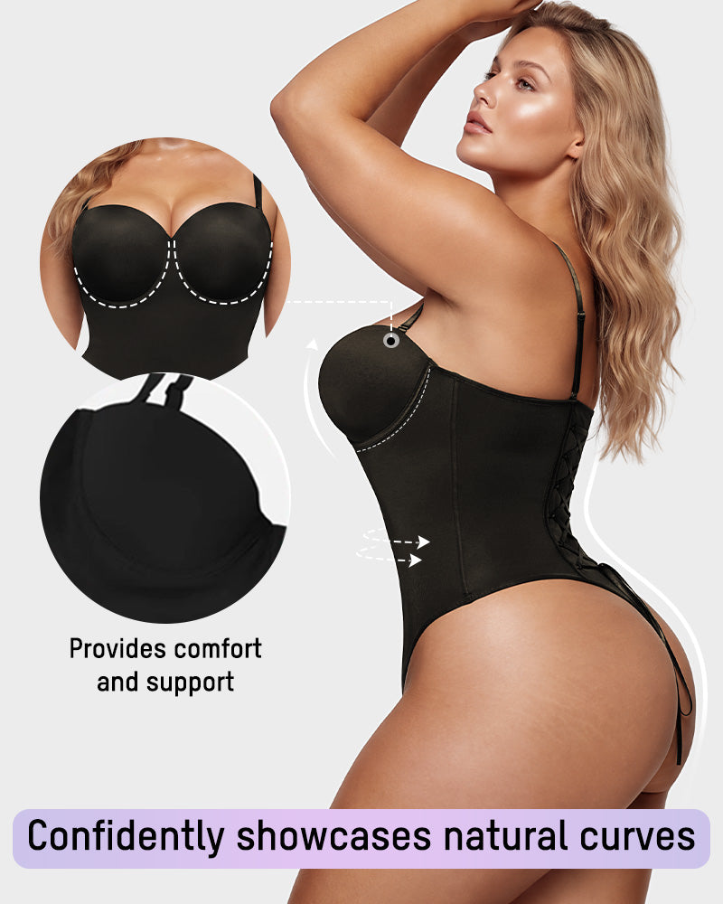 Back Lace-Up Seamless Shapewear Bodysuit - view 2