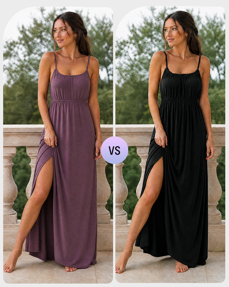 Backless Drawstring Maxi Cami Dress - view 4