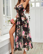 Sexy Mesh V Neck Side Split Nightdress - view 5