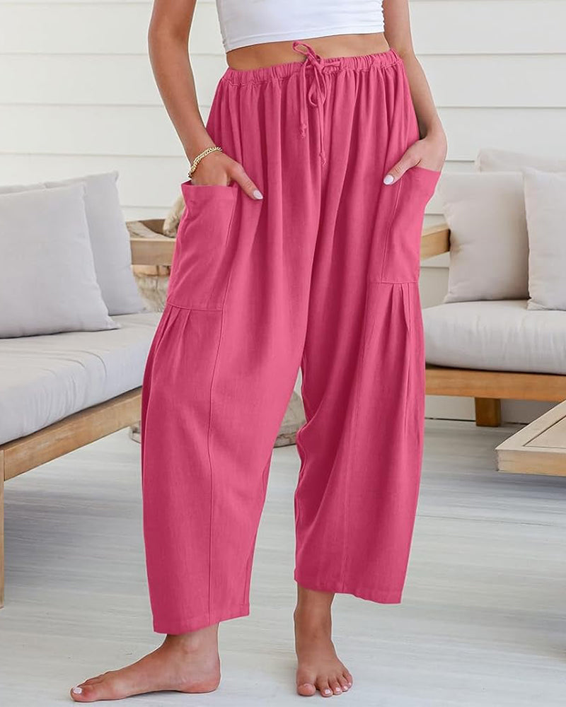 Breezy Linen Blend Wide-Leg Pants with Pockets - view 8