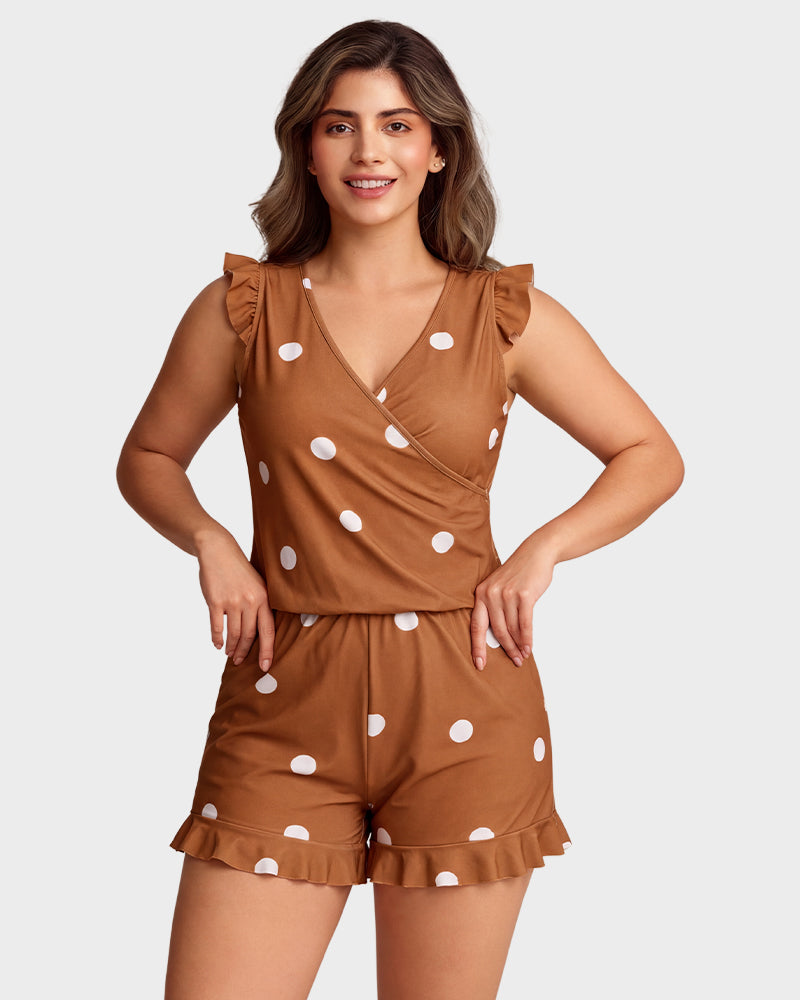 Built-in Bra Swim Romper - view 17