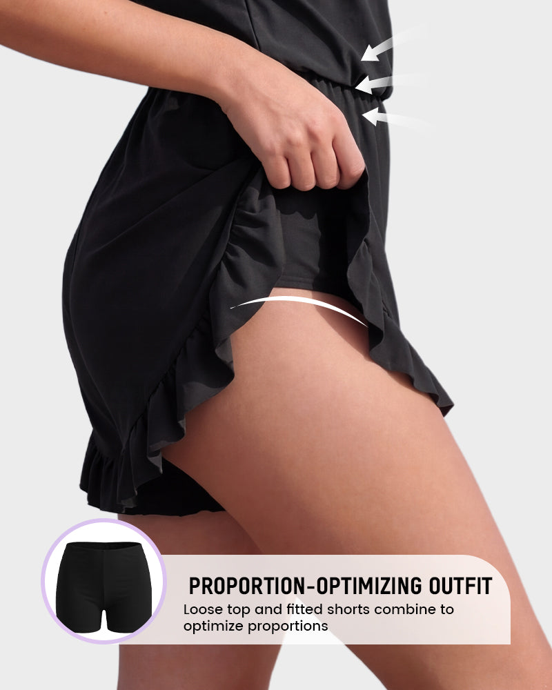 Built-in Bra Swim Romper - view 3