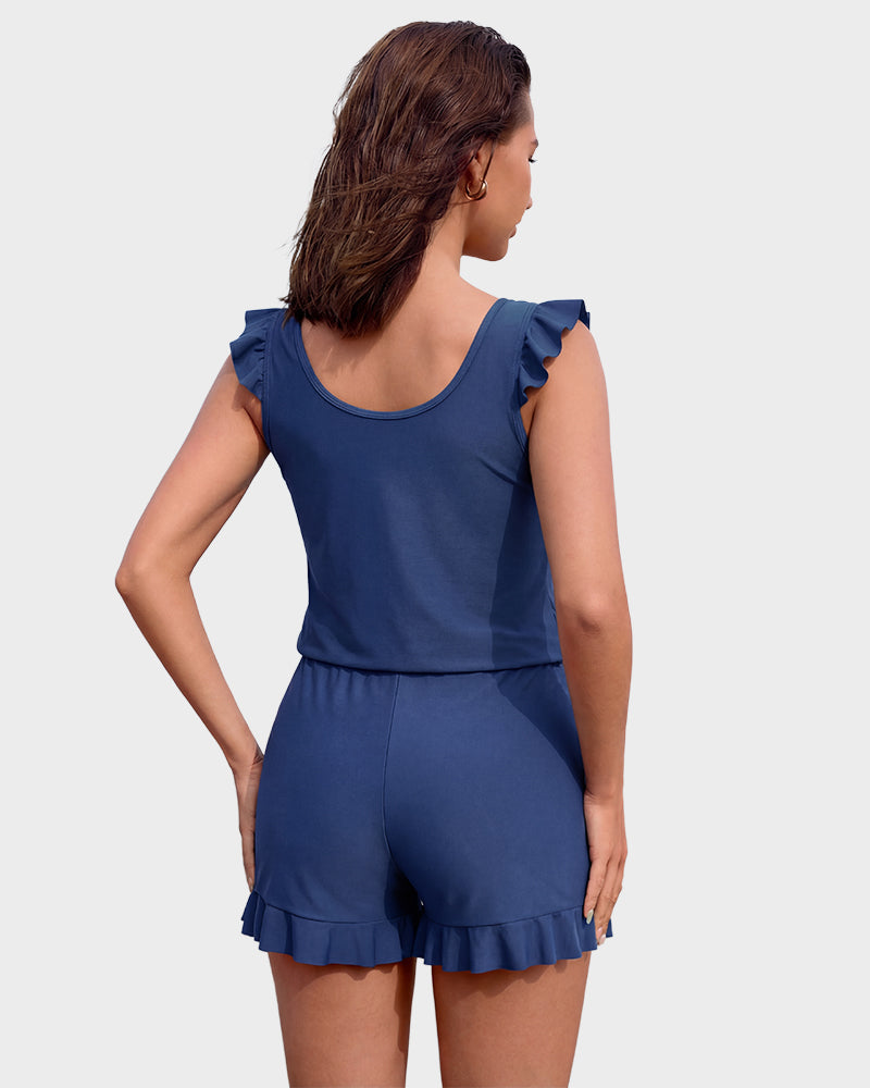 Built-in Bra Swim Romper - view 12