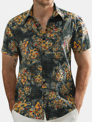 Men's Flower Casual Short Sleeve Hawaiian Shirt