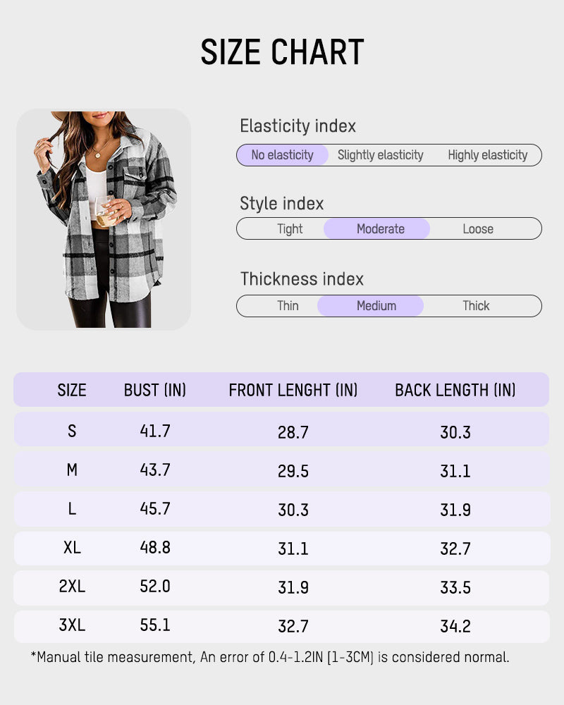 Casual Plaid Flannel Shacket Jacket - view 4