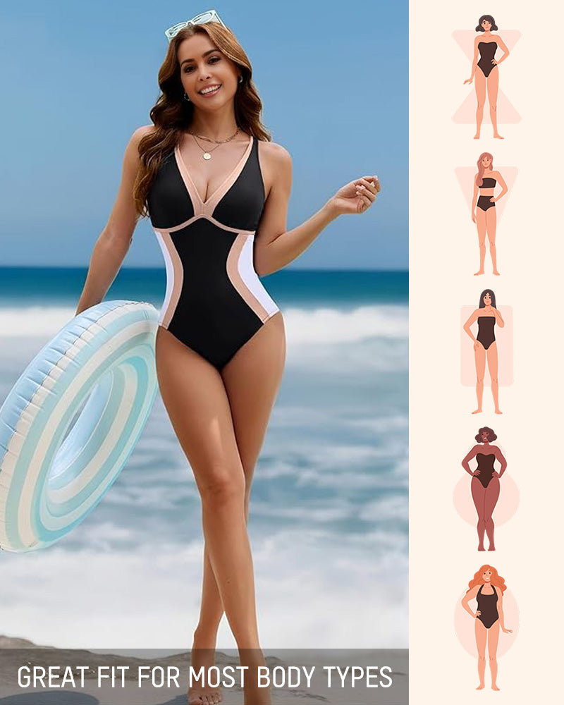 Color Block Tummy Control One-Piece Swimsuit - view 5