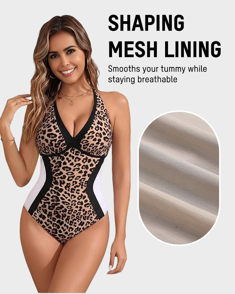 Color Block Tummy Control One-Piece Swimsuit - view 7