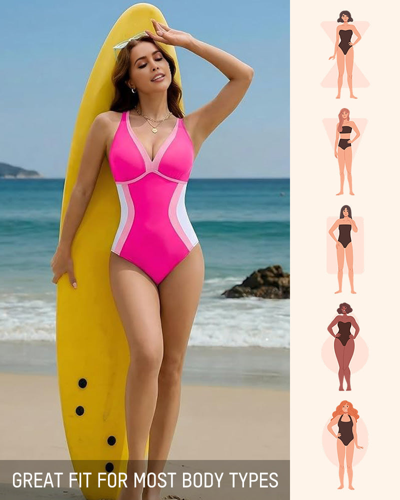Color Block Tummy Control One-Piece Swimsuit - view 3