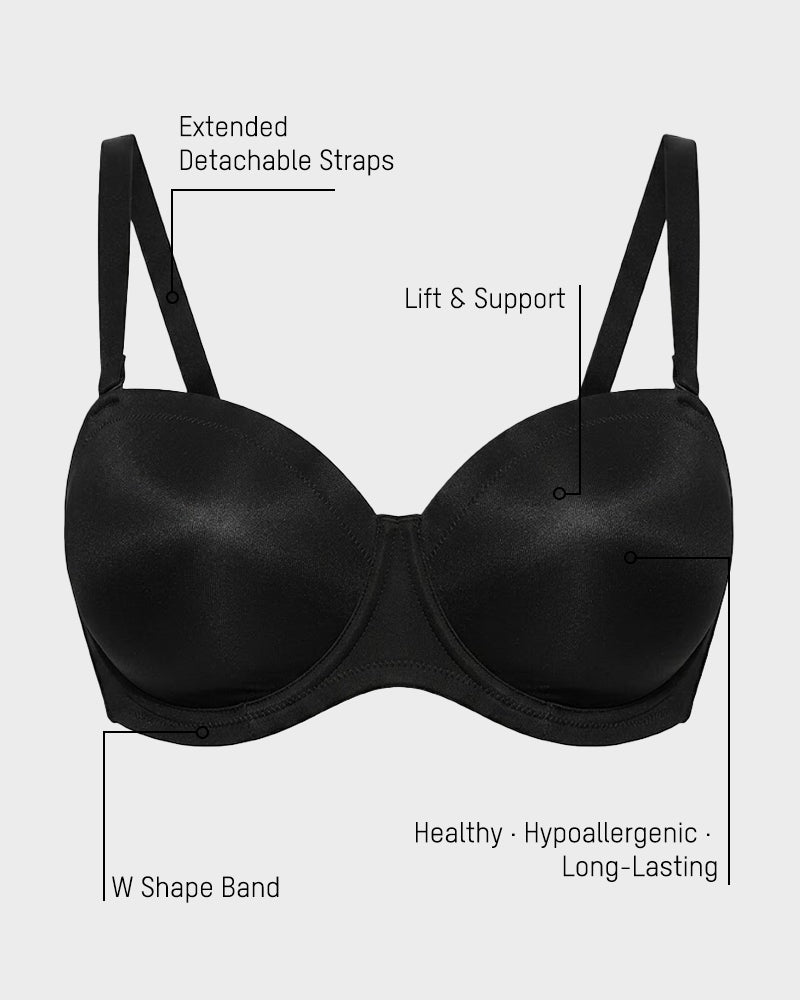 Comfort Push Up Unlined Bra with Removable Straps - view 5