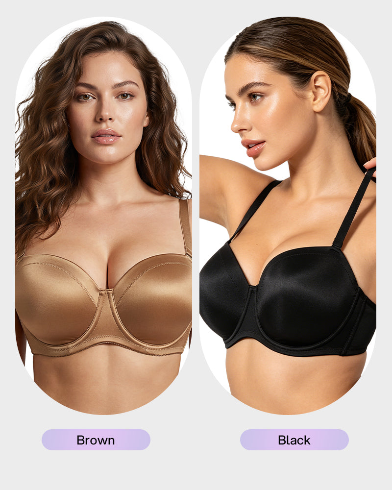 Comfort Push Up Unlined Bra with Removable Straps - view 2