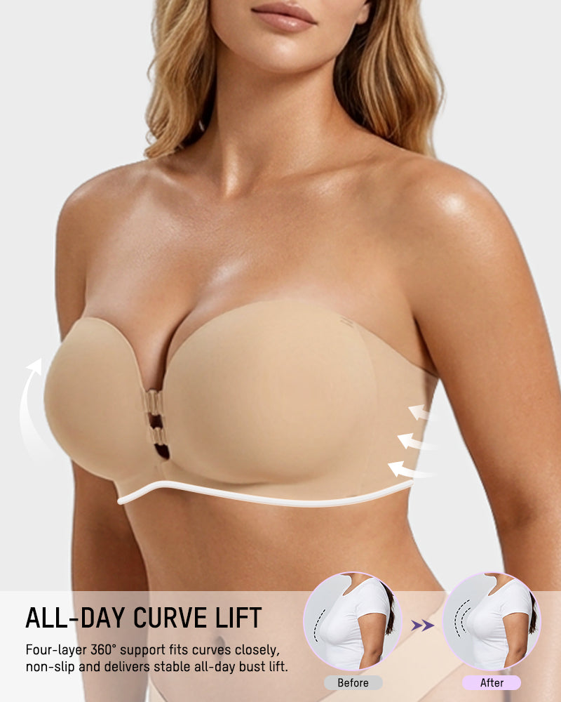 Convertible Strapless Front-Closure Push-Up Bra - view 4
