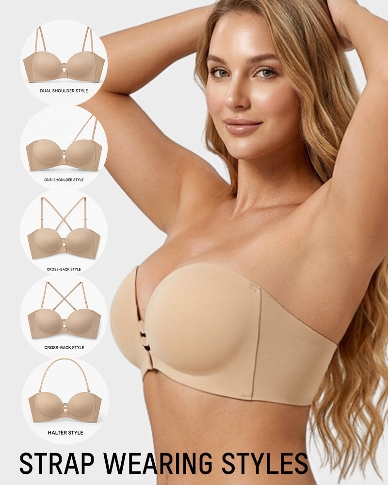 Convertible Strapless Front-Closure Push-Up Bra - view 3