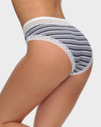 Cotton Seamless Printed Lace Stripe Briefs (5 Pack) - view 3
