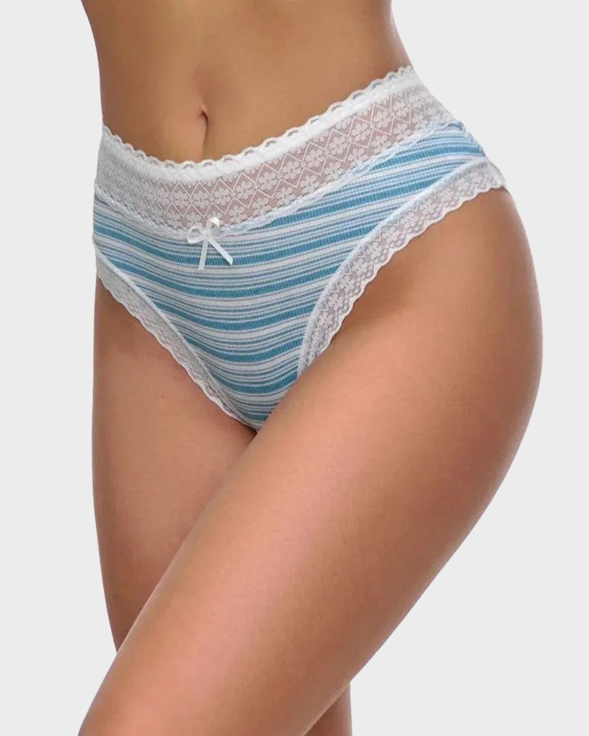 Cotton Seamless Printed Lace Stripe Briefs (5 Pack) - view 4