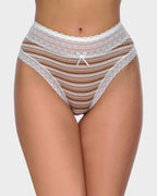 Cotton Seamless Printed Lace Stripe Briefs (5 Pack) - view 7