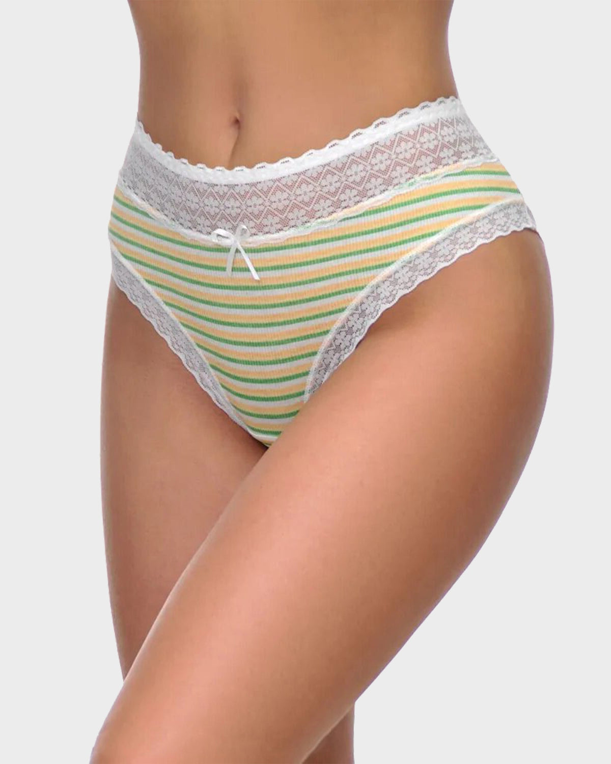 Cotton Seamless Printed Lace Stripe Briefs (5 Pack) - view 10