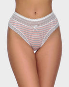 Cotton Seamless Printed Lace Stripe Briefs (5 Pack) - view 11