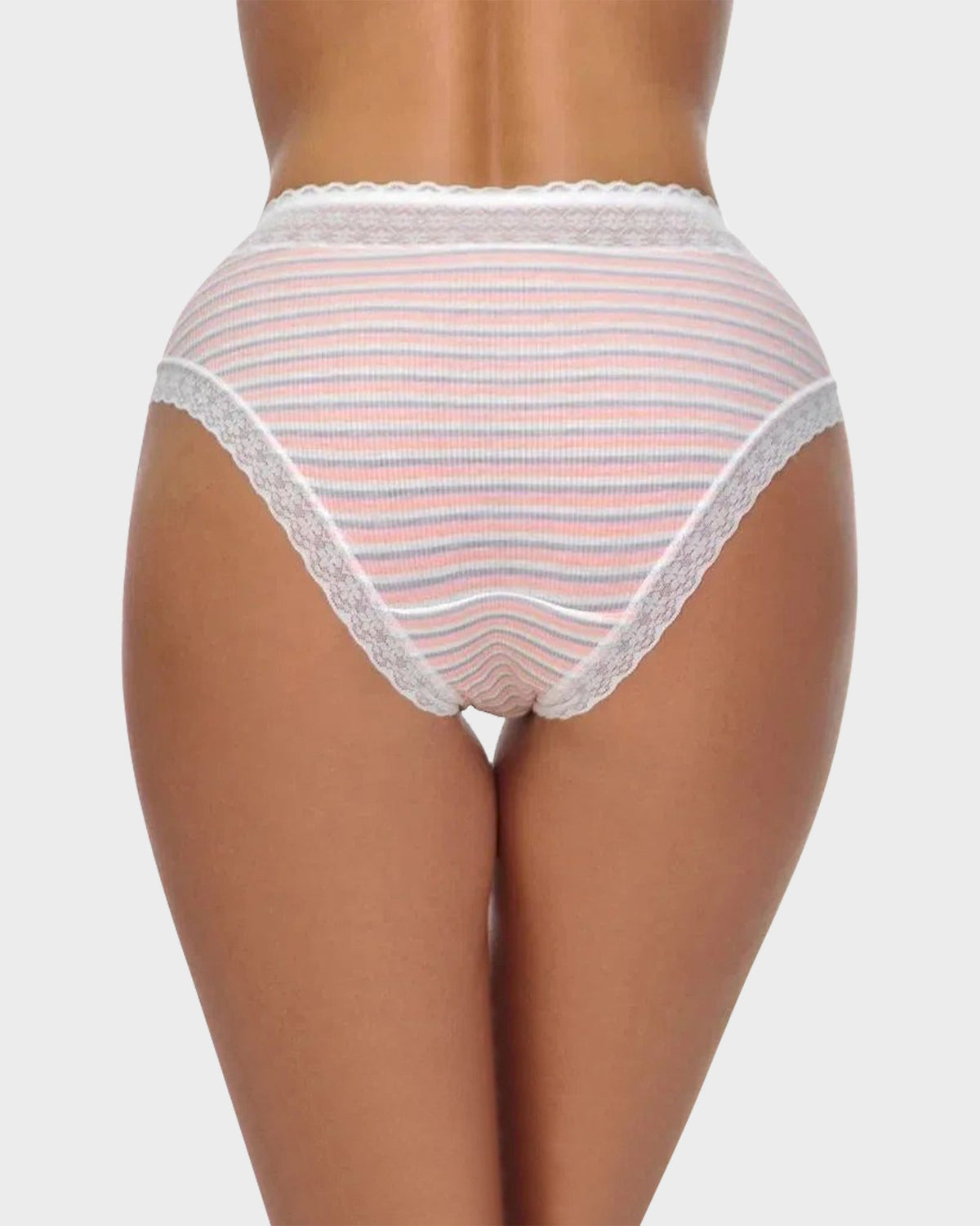 Cotton Seamless Printed Lace Stripe Briefs (5 Pack) - view 13
