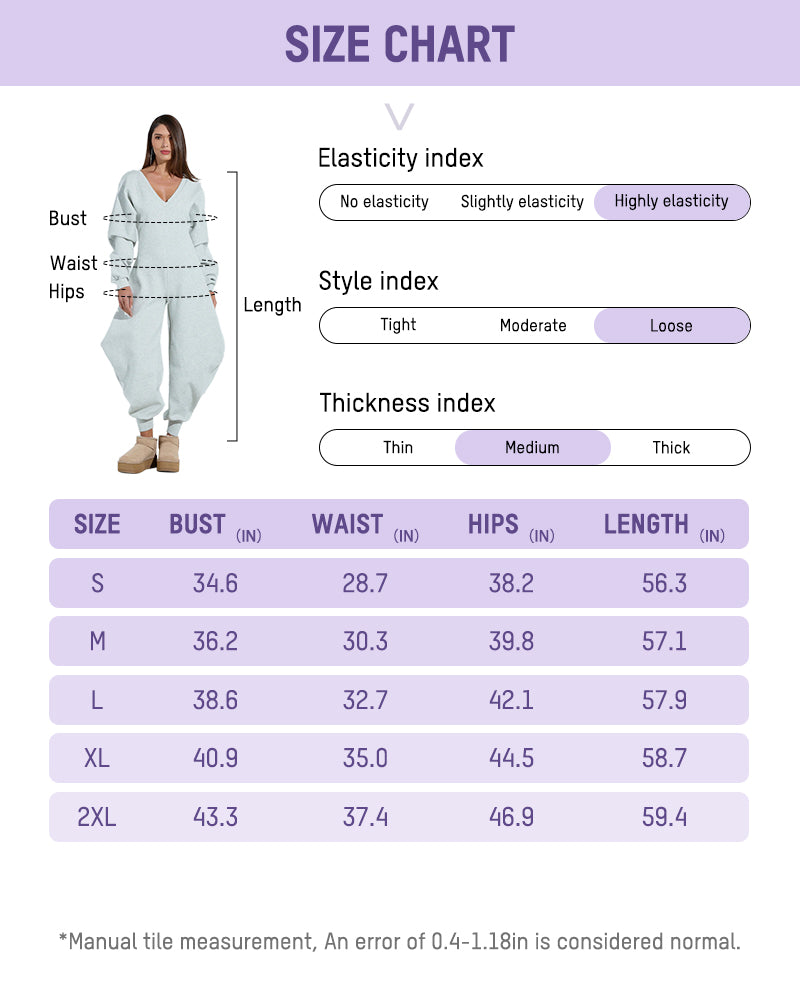 Cozy Deep V Sweatshirt Jumpsuit - view 12