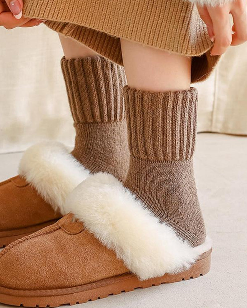 Cozy Ribbed Fleece Lined Crew Socks - view 3