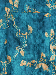 Men's Blue Floral Print Breathable Summer Short Sleeve Hawaiian Shirt