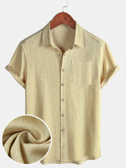 Men's Casual Comfort Solid Sport Short Sleeve Shirt