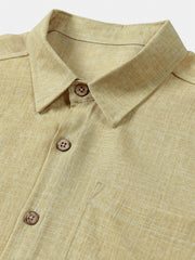 Men's Casual Comfort Solid Sport Short Sleeve Shirt