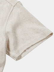 Men's Comfort Solid Sport Beige Short Sleeve Shirt