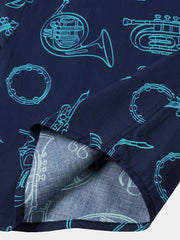 Men's Short Sleeve Cool Holiday Music Festival Funny Musical Instruments Shirt