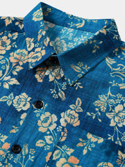 Men’s Casual Floral Print Short Sleeve Breathable Holiday Beach Shirt
