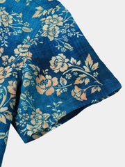 Men’s Casual Floral Print Short Sleeve Breathable Holiday Beach Shirt