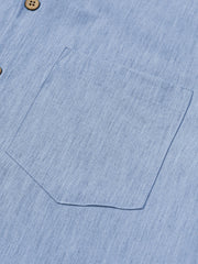 Men's Comfort Solid Blue Sport Short Sleeve Shirt